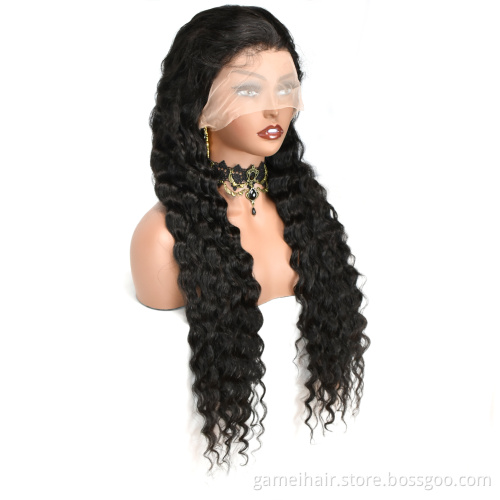 210 Density Indian Virgin Remy Cuticle Aligned Curly Human Hair Closure Wig 360 Natural Lace Front Deep Wave Curly Wigs